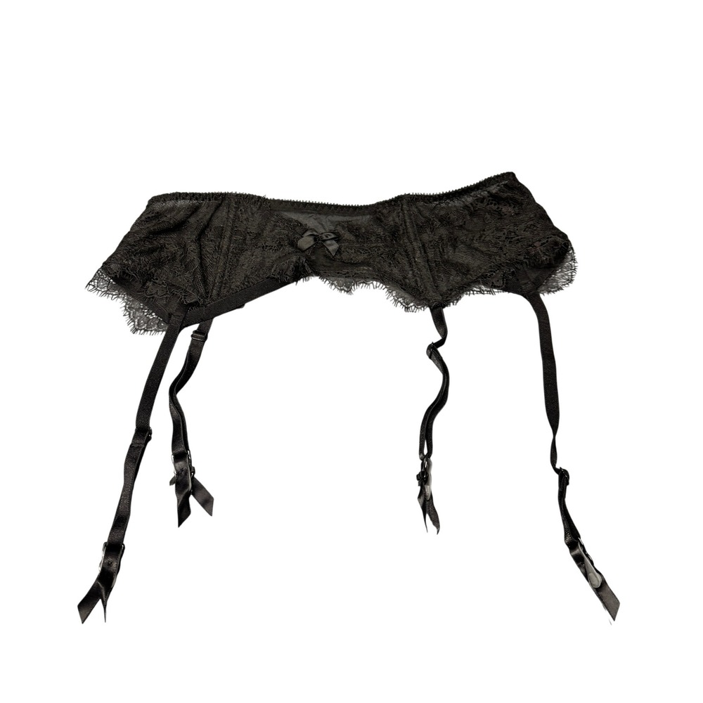 Victoria's Secret Garter‎ Belt Womens M/L Medium to Large Lace Black Lingerie
